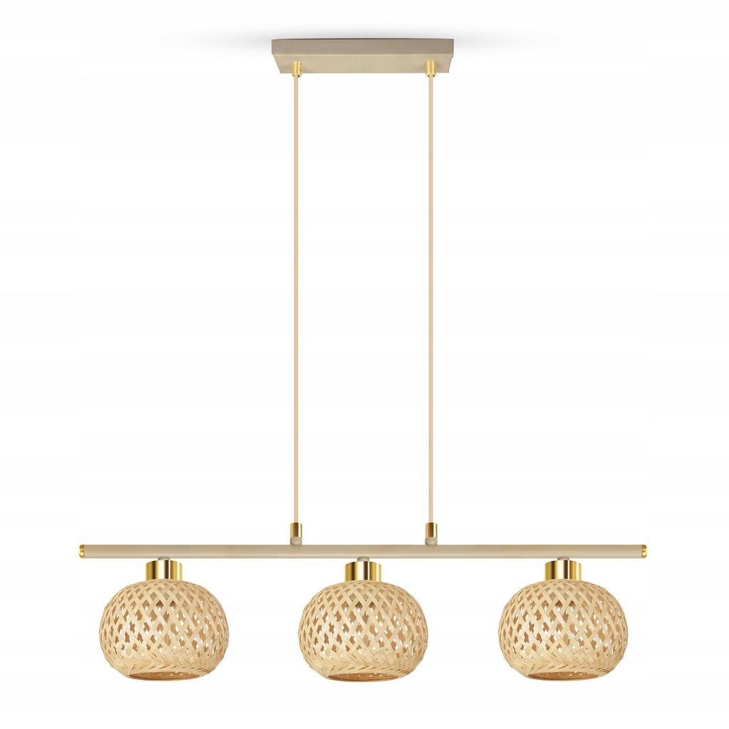 Luxolar LED závěsné svítidlo 3 žárovky E27 ratan Boho Obrázek produktu 
