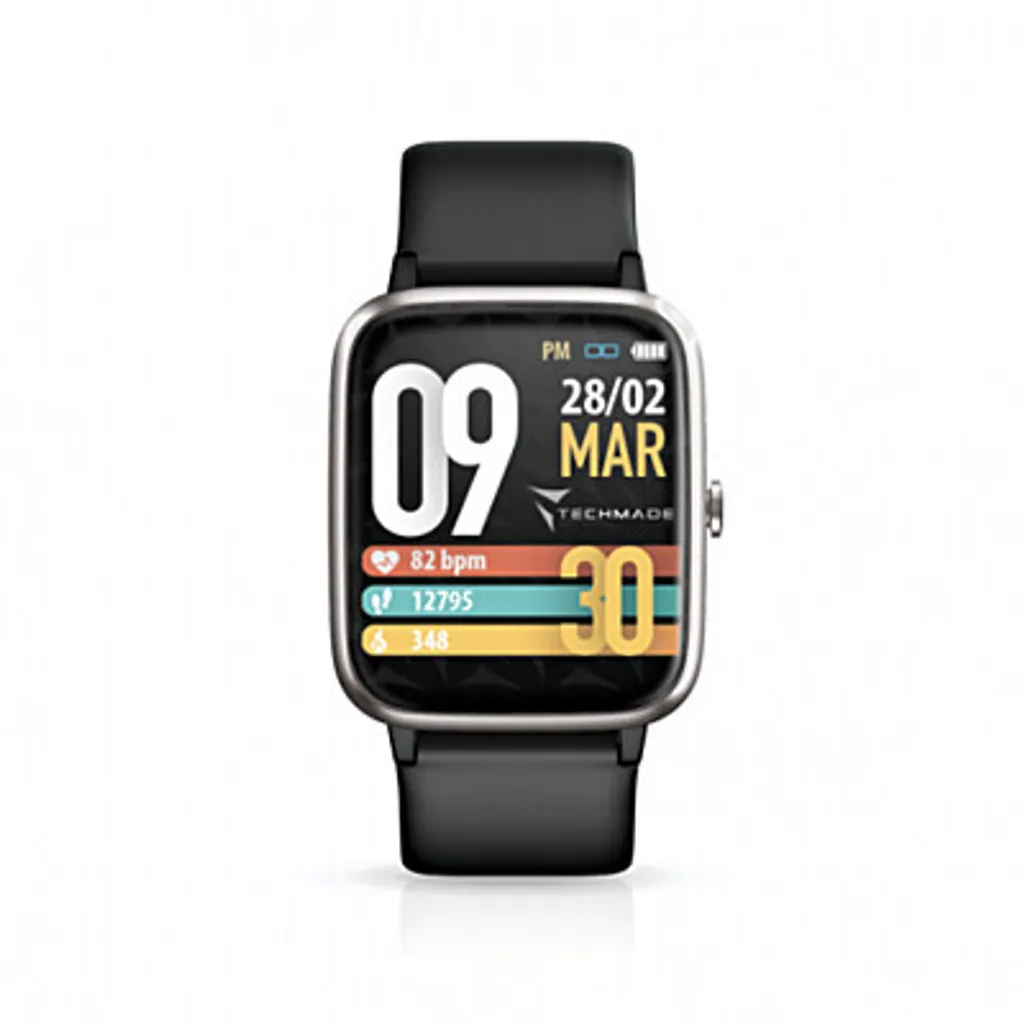 Montre Intelligente avec GPS Techmade Move Boîtier Aluminium Argenté