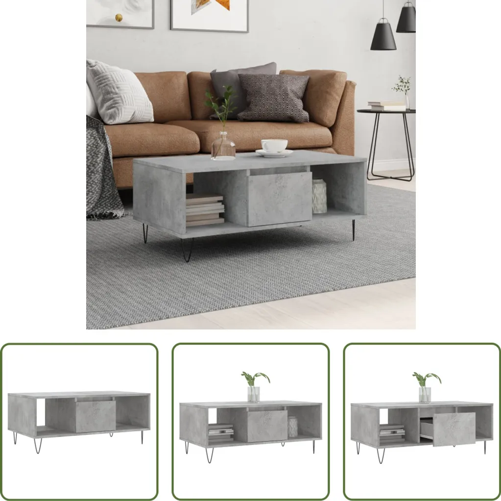 Tavolino Basso Cemento Grigio 90x50x36,5 cm - Recensione e Vendita