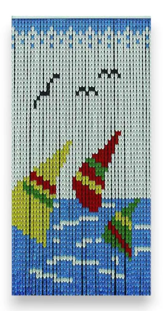 Rideau à 36 lamelles souples 100x220 cm résistant pour jardin et véranda