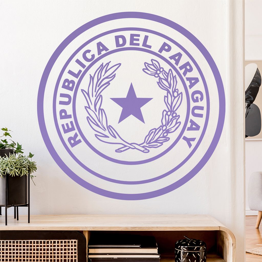 Paraguay Wappen Wandtattoo Wandaufkleber Wall Sticker - Dekoration, Küche, Wohnzimmer, Schlafzimmer, Badezimmer