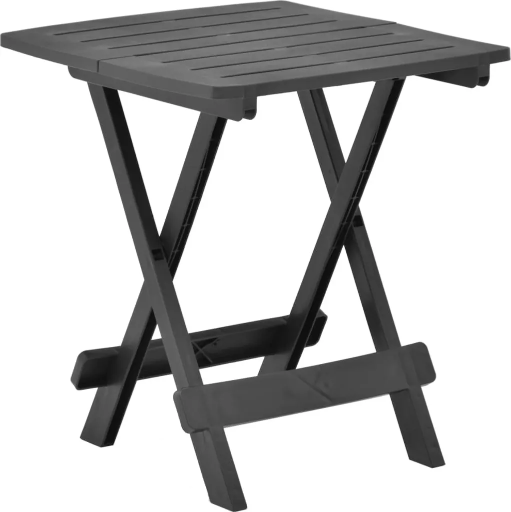Tavolo da giardino pieghevole antracite 45x43x50 cm in plastica