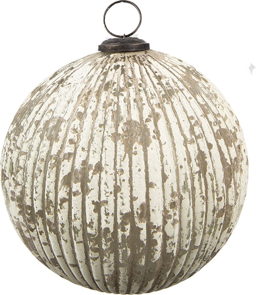 Clayre & Eef Weihnachtskugel Ø 20 cm Beige Glas