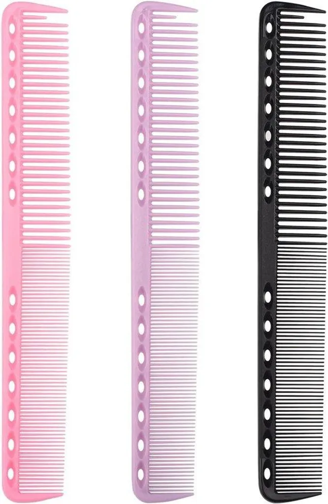 Set de 3 peignes de coiffage précis à dents fines, matériel robuste et coloré
