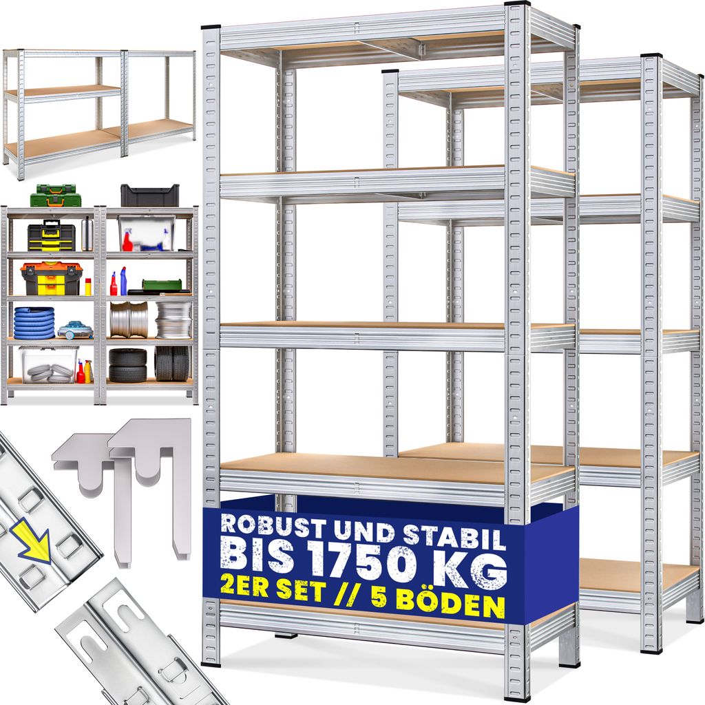 MONZANA® 2x regał do dużych obciążeń 180x90x40cm Materiał Zdjęcie produktu 1