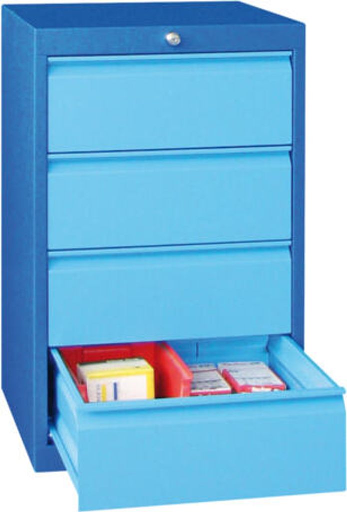 Werkzeug-Schubladenschrank - 800x500 mm - 1 Schubladenreihe - 4x175 mm - Tragkraft 50 kg - tiefschwarz