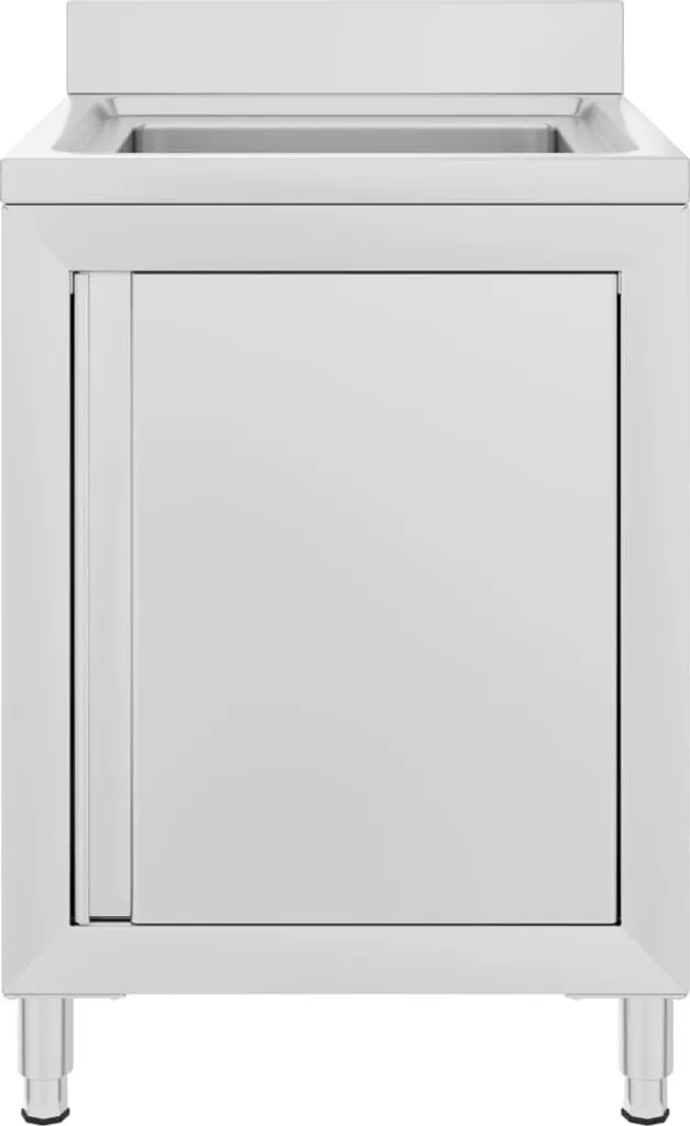 Meuble bas de cuisine pour évier Gastro en inox résistant 60 cm