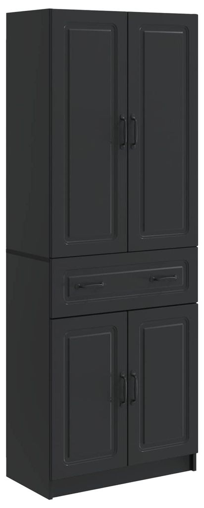 Möbel Schrankset 2 pcs Schwarz Holzwerkstoff - Gartensofas CC599