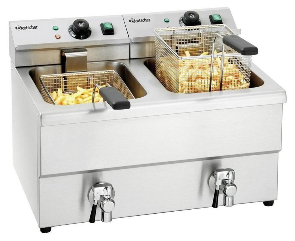 BARTSCHER Imbiss II Friggitrice doppia con rubinetto di Immagine del prodotto 