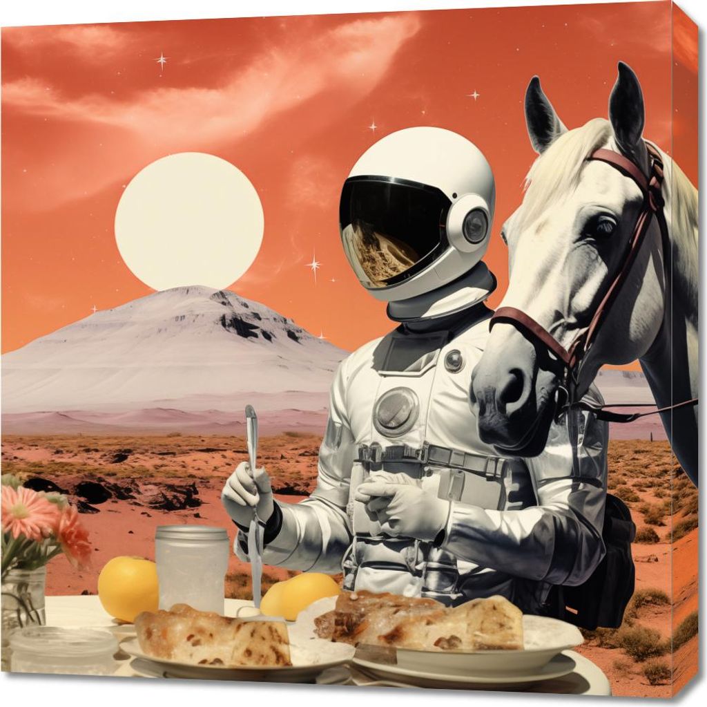 Bild 70x70cm Abendessen auf dem Mars