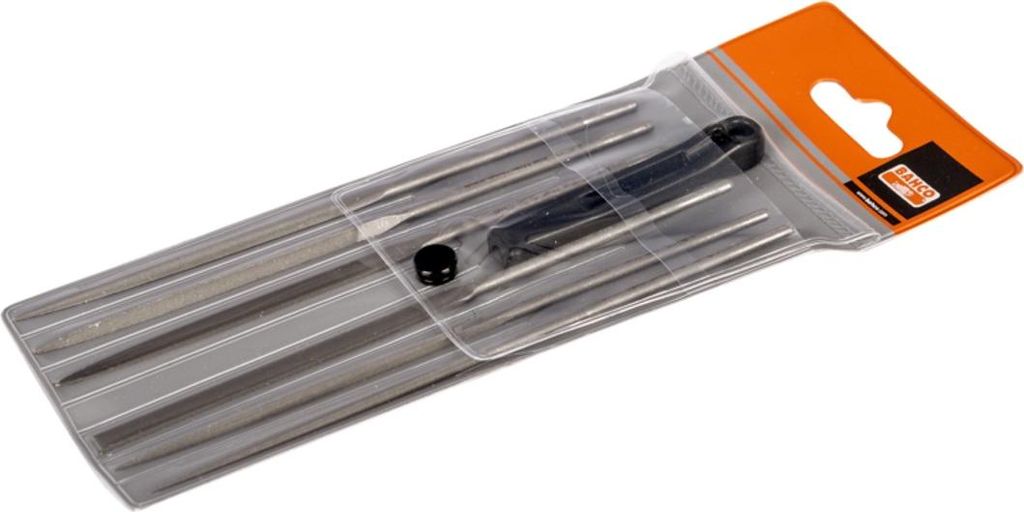 Bahco Nadelfeilensatz, Halbschlicht, ohne Heft 160 mm - 6-tlg., Hieb 1