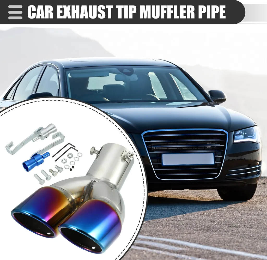Embout Échappement Durable Bleu Brûlé - Acier Inox 2.5 Pouces Universel