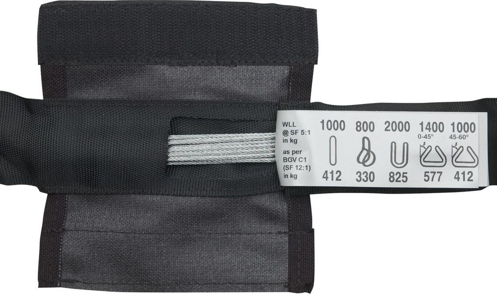 Steel Sling 2 Ton WLL - Black, 1 m