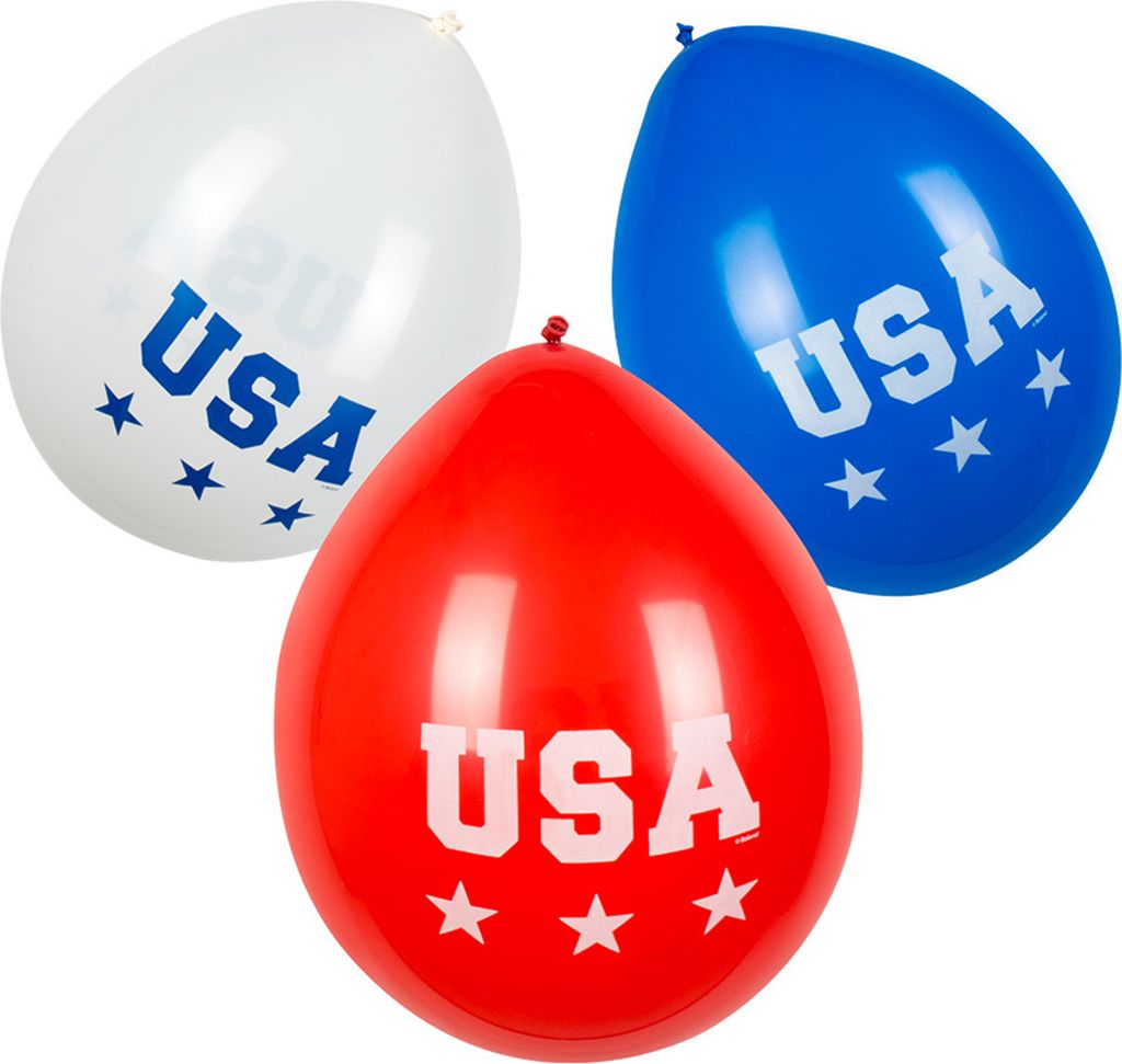 USA Luftballons 6 Stück 25 cm - Einheitsgröße