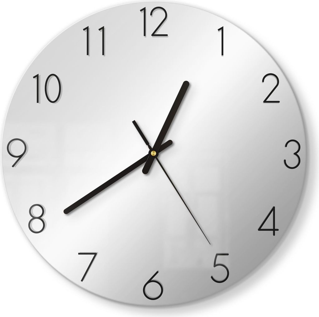 DEQORI Spiegeluhr rund Ø 30 cm, Zahlen Wanduhr Uhr modern Deko Spiegel klein