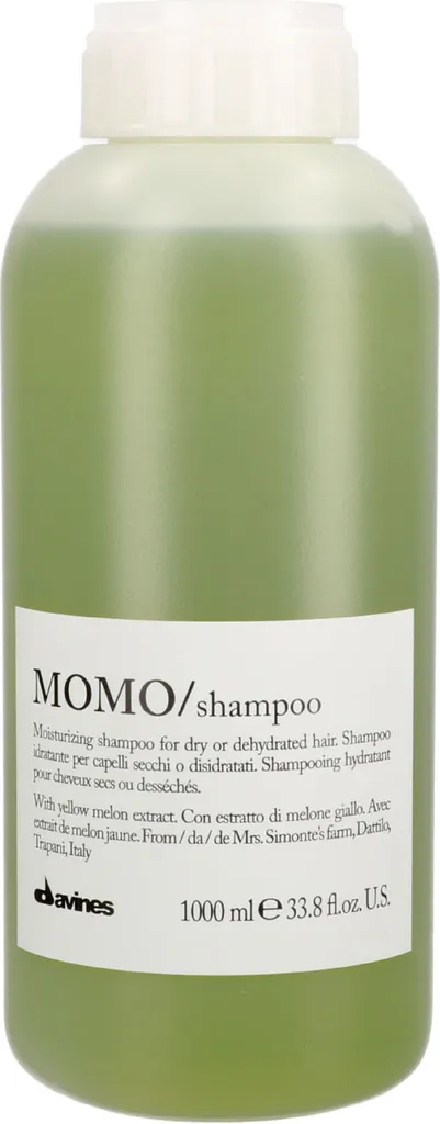 Shampooing Hydratant Davines Momo pour Cheveux Secs Abîmés Flacon 1L