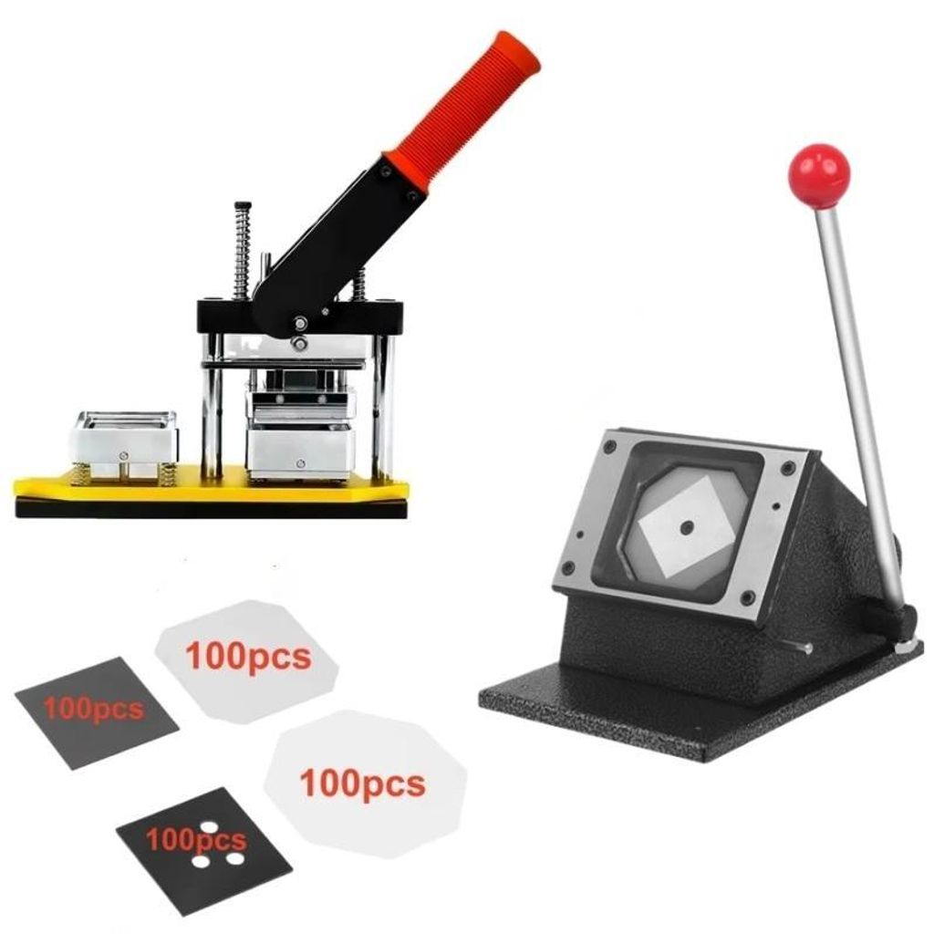 Magnetpresse - Maschine Für Kühlschrank-Fotomagnete - 5x5 Cm Format - Mit Matrize - Papierschneider - DIY Starter-Set - 5x5 Cm Basis-Set
