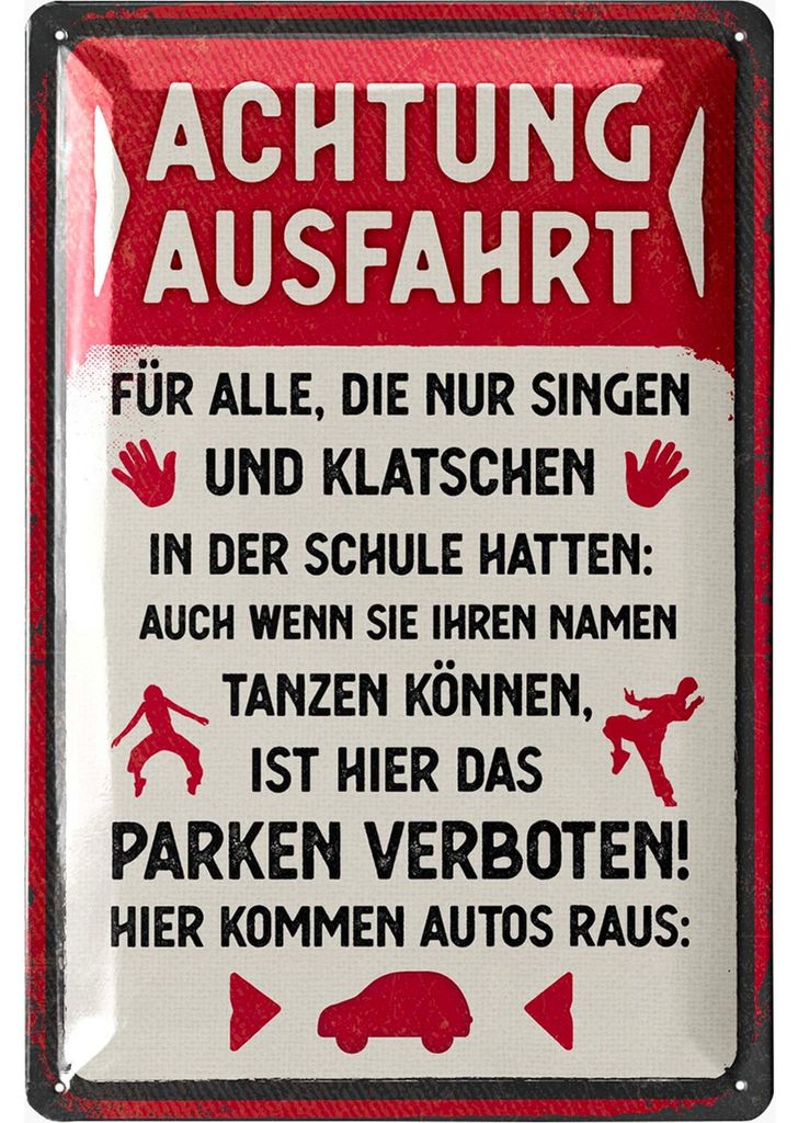 LANOLU Retro-Blechschild - Einfahrt Freihalten Schild, Parkverbot Schild, Ausfahrt freihalten, Einfahrt Tag und Nacht Freihalten - 20x30cm