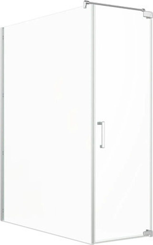 Jungborn Duschtür mit Seitenwand SETTE Drehtür rechts Seitenwand links 140 x 75 cm Profil silber Klarglas mit schmutzabweisende Glasbeschichtung ...