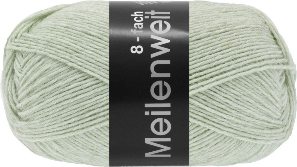 Lana Grossa MEILENWEIT 8-fach 150 g uni  8-fach Sockenwolle, Farbe:9662 - Helles Grüngrau
