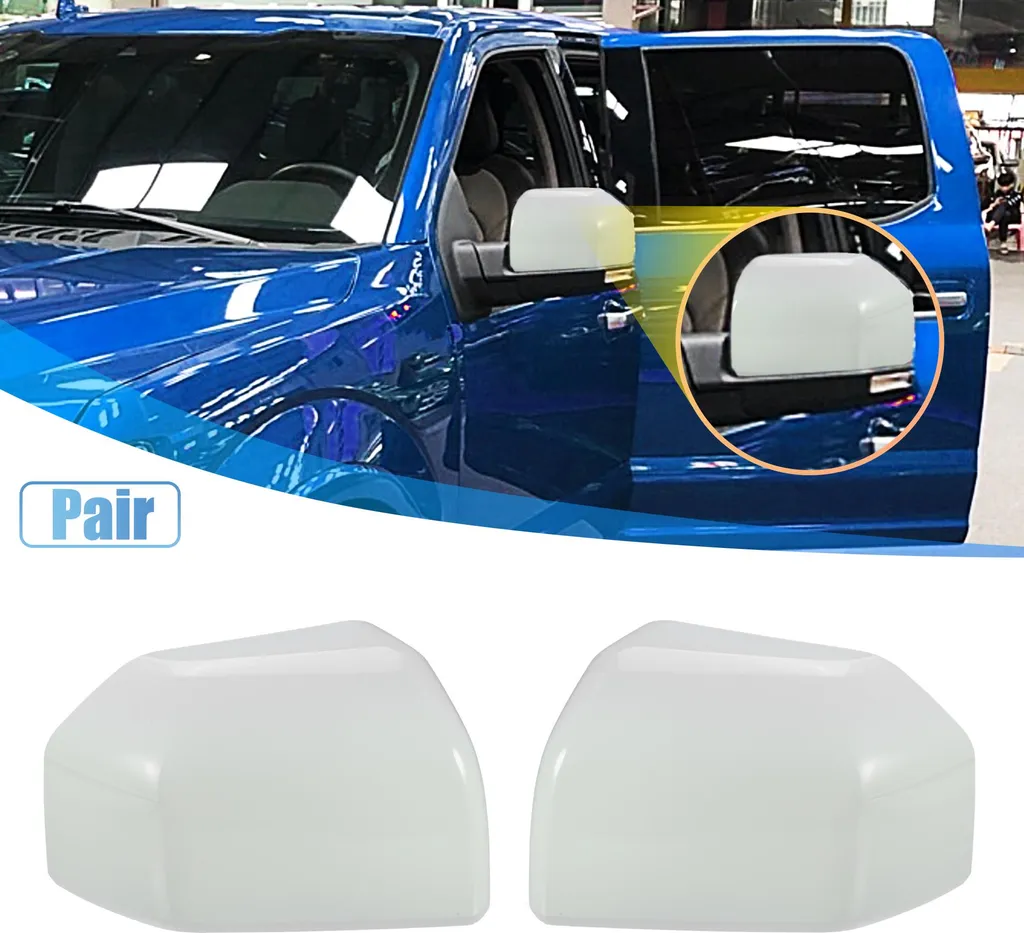 Coque de Rétroviseur Blanc pour Ford F150 - Lot de 2 Pièces Extérieures