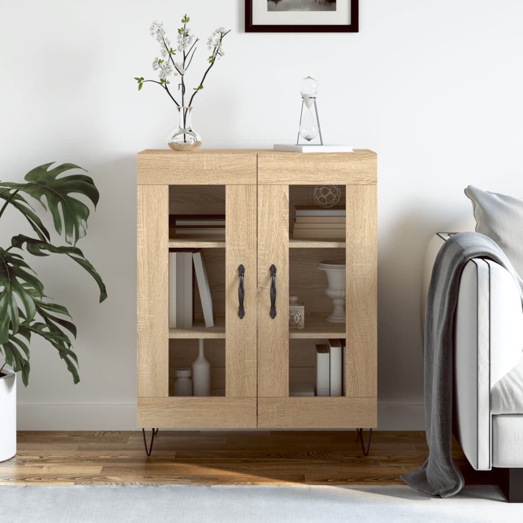 The Living Store Sideboard Sonoma-Eiche 69,5x34x90 cm Holzwerkstoff