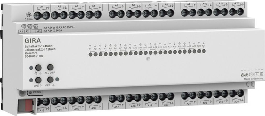 Gira Schalt-, Jalousieaktor 24f/12f 16 A 504000 (504000) Zdjęcie produktu 
