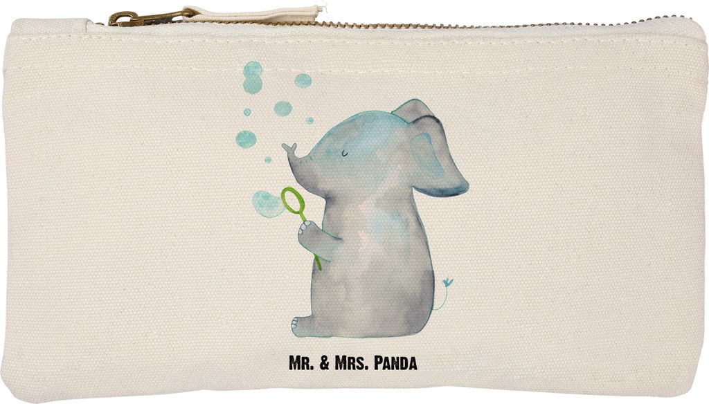 Mr. & Mrs. Panda Kulturbeutel Elefant Seifenblasen Größe S Klein - Weiß - Geschenk, Pouch, kosmetiktäschchen, Lustige Sprüche, Mäppchen, Lieb...