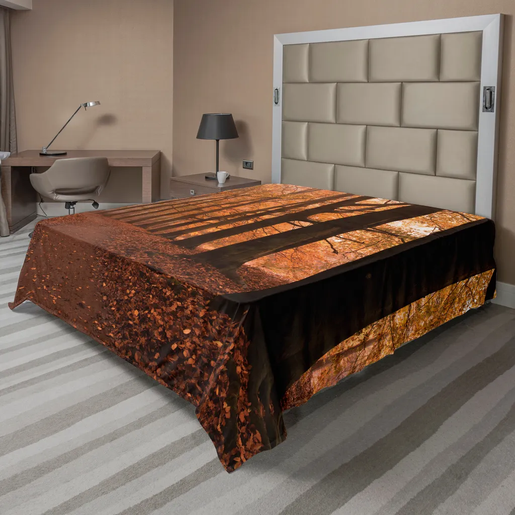 Drap Plat Microfibre Douce 260 cm de Large Motif Automnal Enchanté
