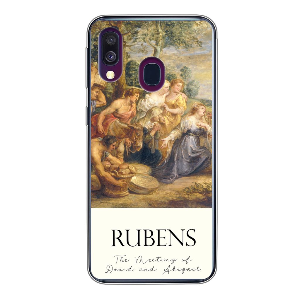 MuchoWow Handyhülle Schutzhülle Hülle für Samsung Galaxy A40 Rubens - Kunst - Die Begegnung von David und Abigail Silikon Softcase Handy Hül...