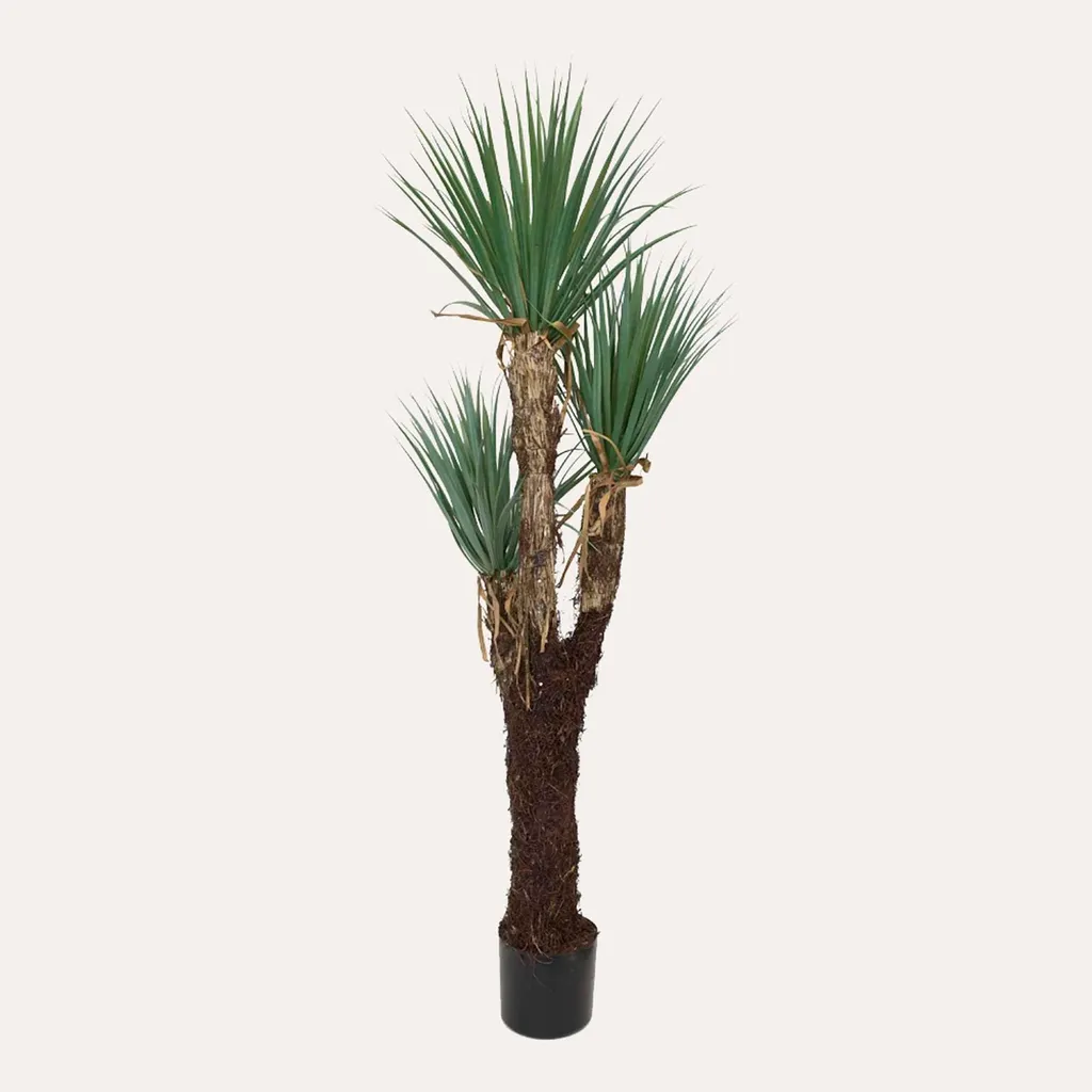 KEYHOMESTORE Plante Artificielle Yucca 150 cm avec Pot Design Noir