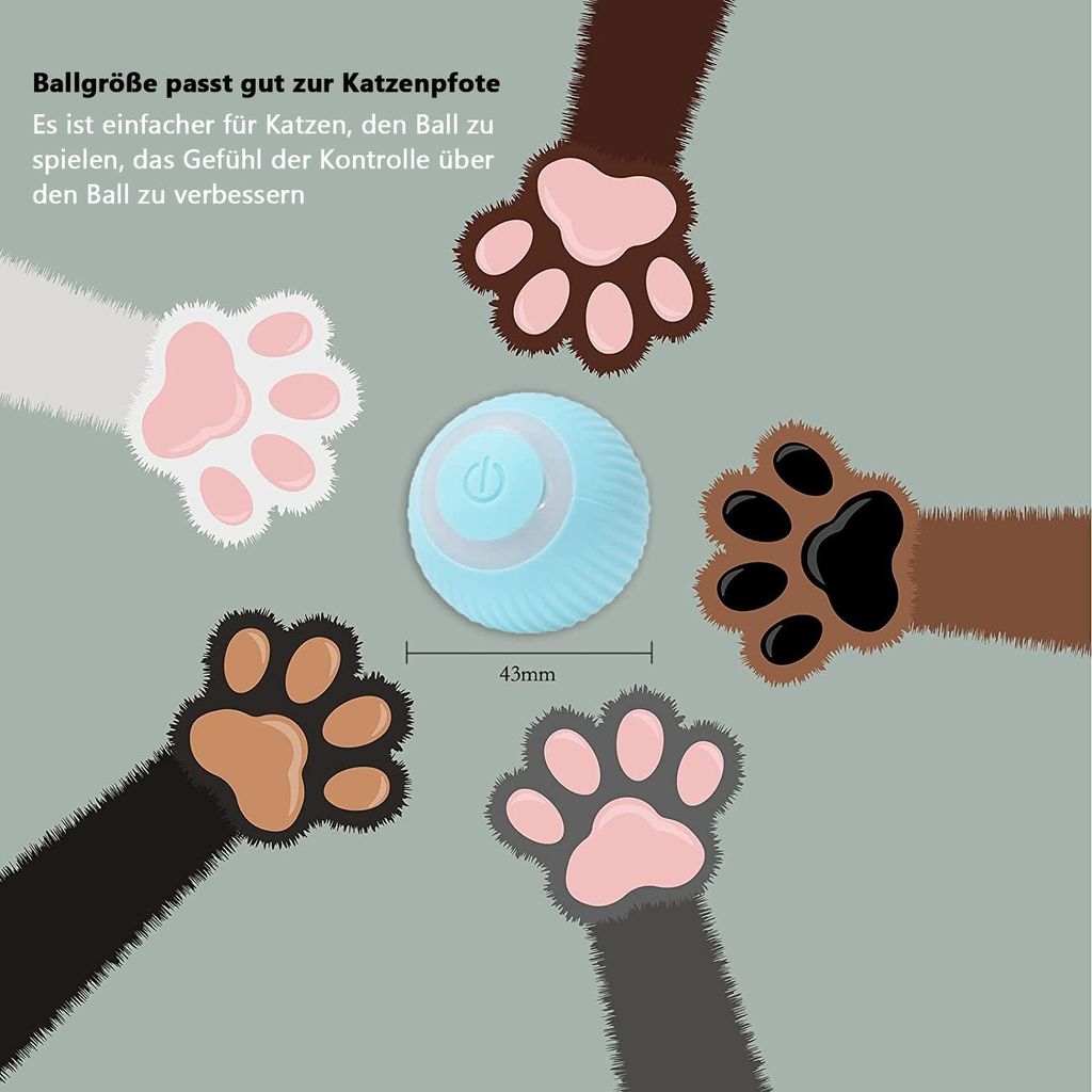 Geoyien Elektrisches Katzenspielzeug - Federn Versteckspiel Mit Vogelruf USB-aufladbar