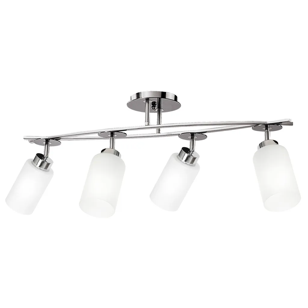 Plafonnier Tokio chrome et blanc avec diffuseur pour éclairage chic - 2