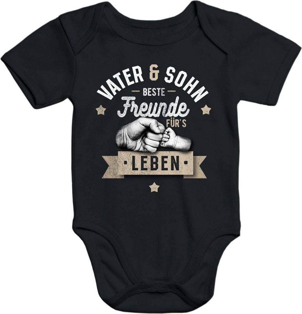 Baby Body Junge Opa & Neffe, Opa & Enkel, Vater & Sohn Freunde für`s Leben Fäuste Moonworks Vater&Sohn schwarz 0-3 Monate