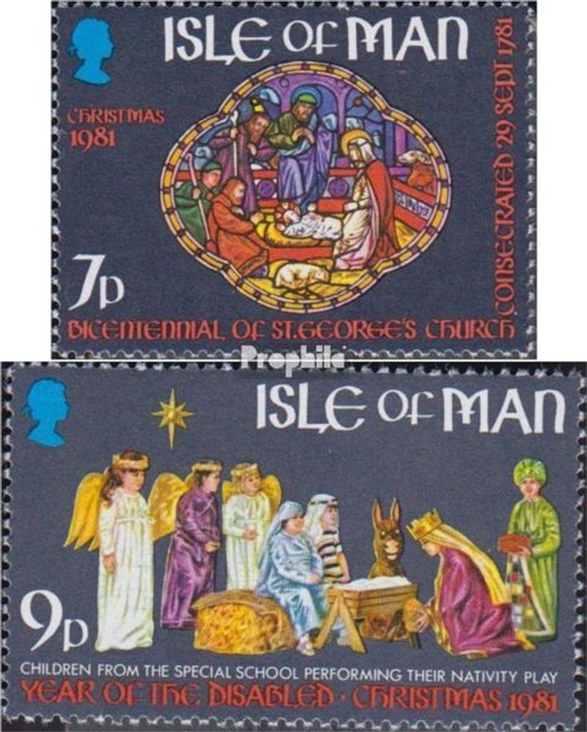 Briefmarken GB - Isle of Man 1981 Mi 200-201 (kompl.Ausg.) postfrisch Weihnachten