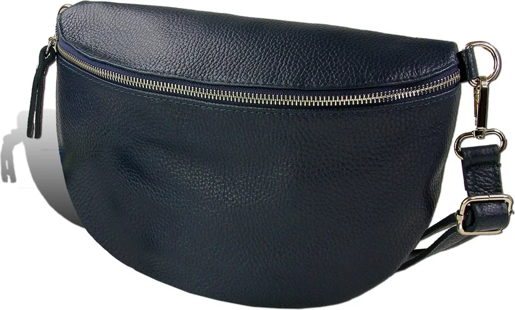 Petit sac bandoulière cuir bleu foncé Toscanto finition haut de gamme