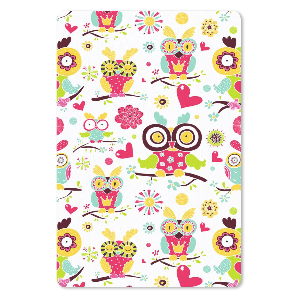 MuchoWow Mauspad Mousepad Muster - Eule - Tiere 18x27 cm - Mousepads - Maus Mat - Pad - Mausunterlage