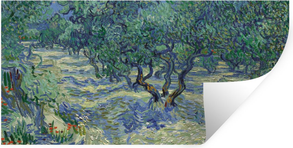 MuchoWow Wandtattoo Wandsticker Wandaufkleber Der Olivenhain - Vincent van Gogh 40x20 cm Selbstklebend und Repositionierbar - Aufkleber