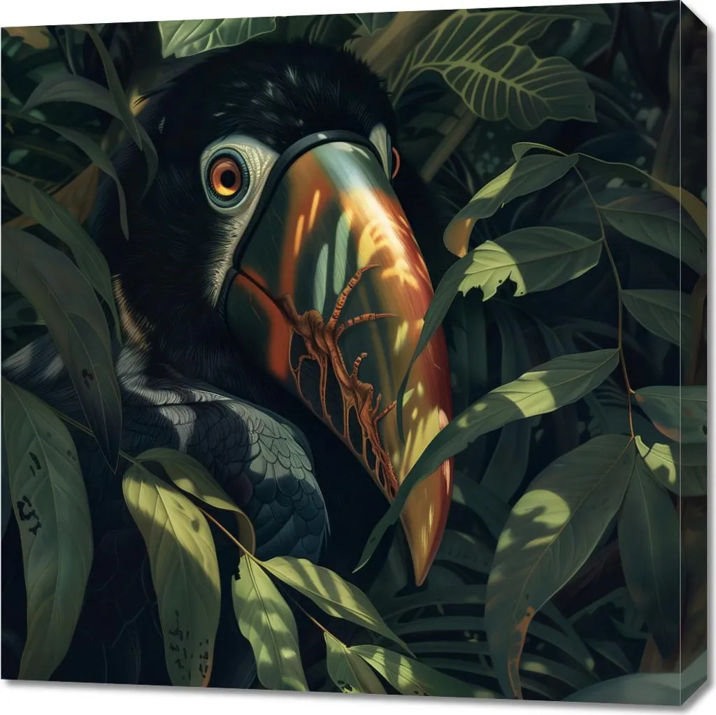 Offerta Quadro 70x70 Tucano Misterioso - Tela Arredo Alta Qualità