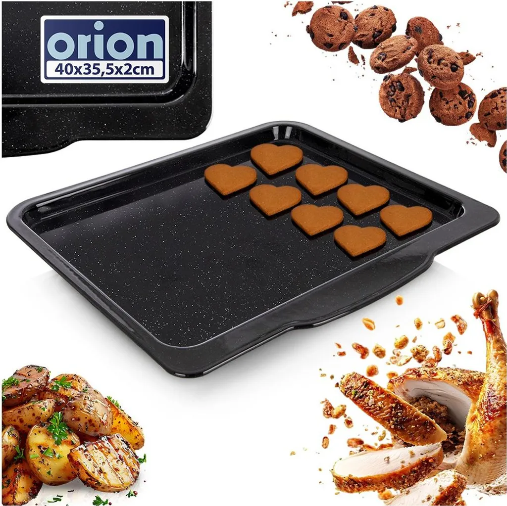 Orion | Teglia da forno - Rivestimento smaltato - 40x35,5x2 cm - Antigraffio - Lavabile in lavastoviglie - Ideale per torte - Rettangolare