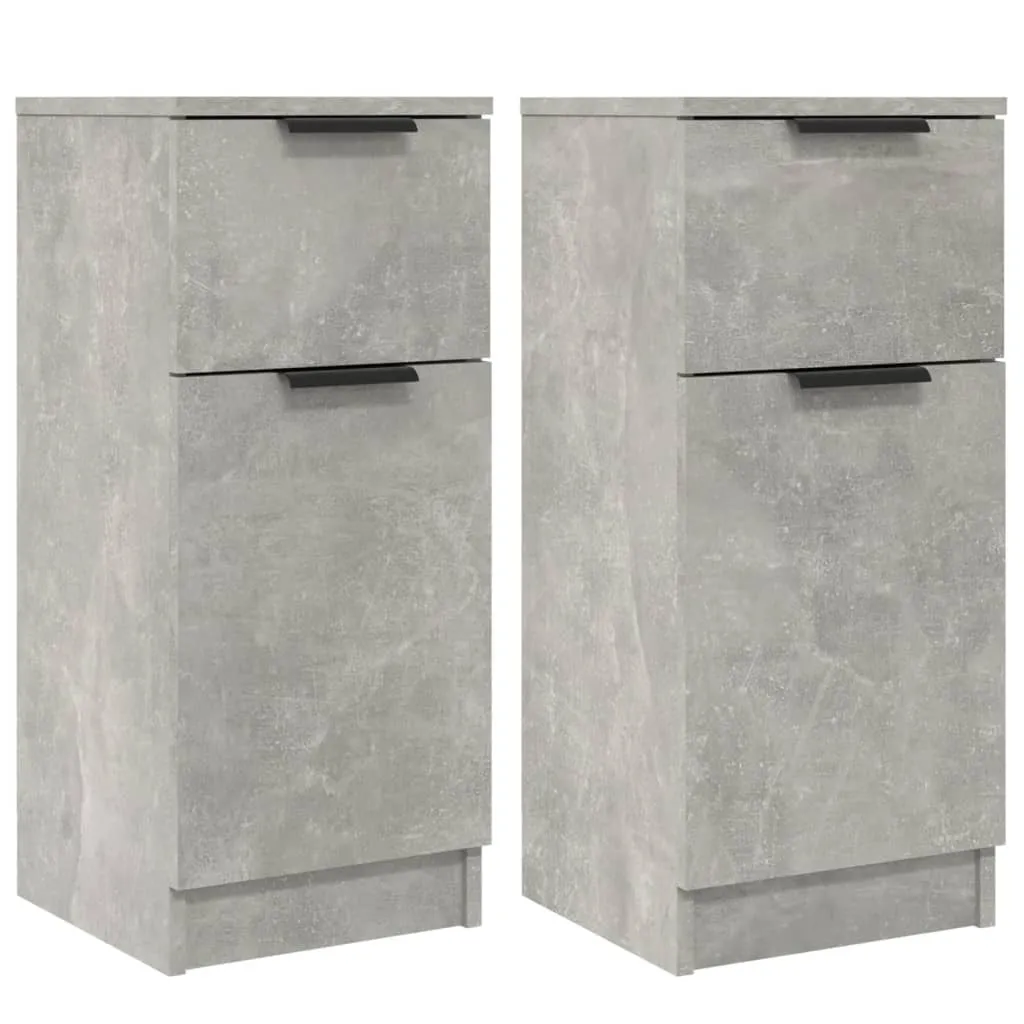SYFAX™ Credenze 2 pz Grigio Cemento 30x30x70 cm in Legno Multistrato