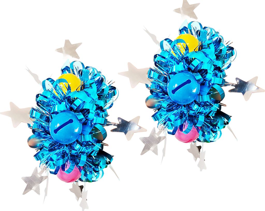 2 Stück Handgelenk-Blume mit Sternglocken-Dekor, Cheerleading-Cheer-Gummiband, Armband für Feiertage, metallisch funkelndes Handgelenk-Accessoire...