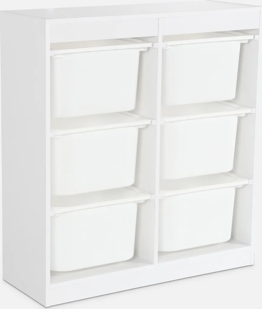 Organizer Giocattoli 6 Contenitori Bianco: Ordine Perfetto in Cameretta