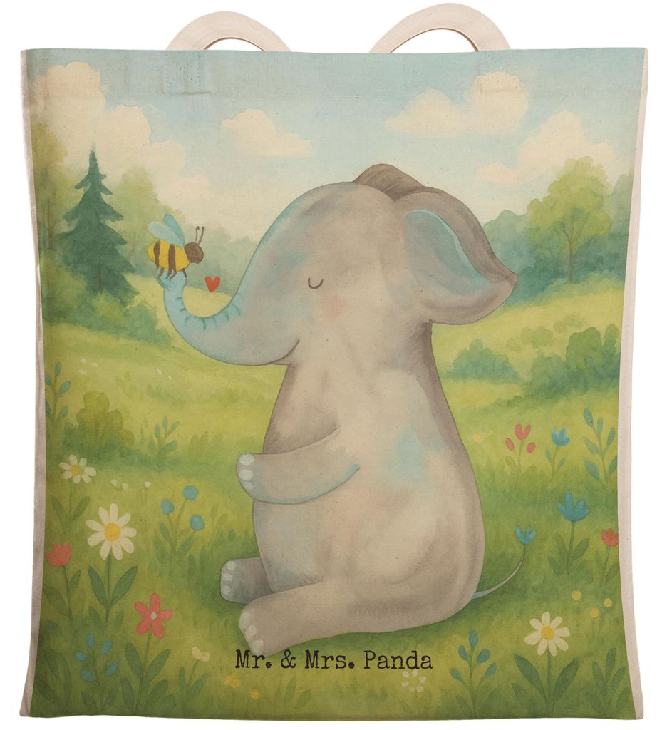 Mr. & Mrs. Panda Einkaufstasche Elefant Biene Design - Weiß - Geschenk, Liebesspruch, Lustige Sprüche, Tragetasche, Beutel, Beuteltasche, Hochzei...