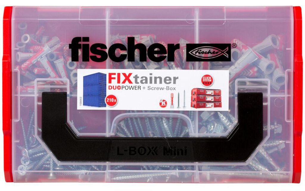 Set di tasselli e viti Fischer FIXtainer DUOPOWER 210 pz. Immagine del prodotto 