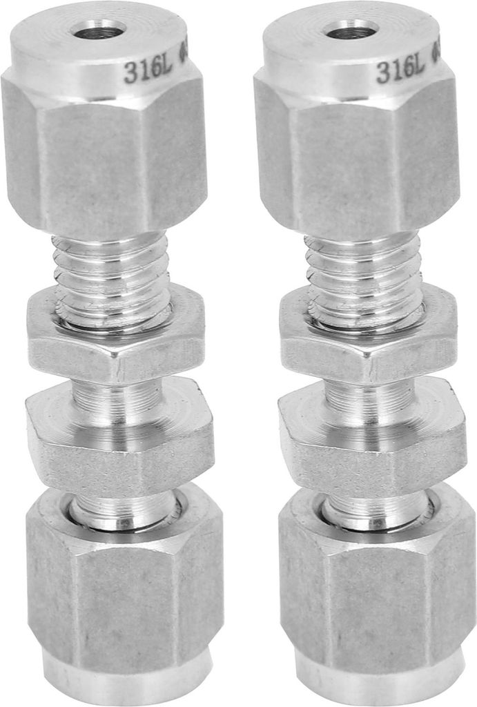 2 Stück Kompressions-Schottverschraubung aus Edelstahl 316, Doppelklemmringverbinder, Zubehör §¶3
