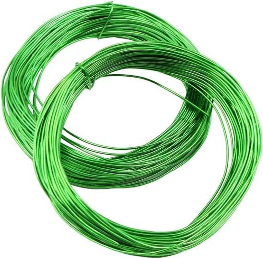 Fil d'aluminium tressé 1,0 mm pour bonsaï - Bobine de 20 m Vert forêt