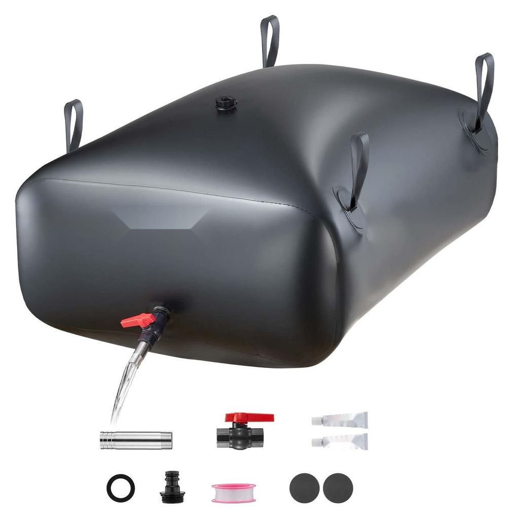 Faltbarer Wassertank Wassersack - Wasserbeutel 330 L - Mit Wasserhahn - Aus 1000D PVC - Tragbar & Platzsparend - Für Bewässerung & Notfälle - Sc...