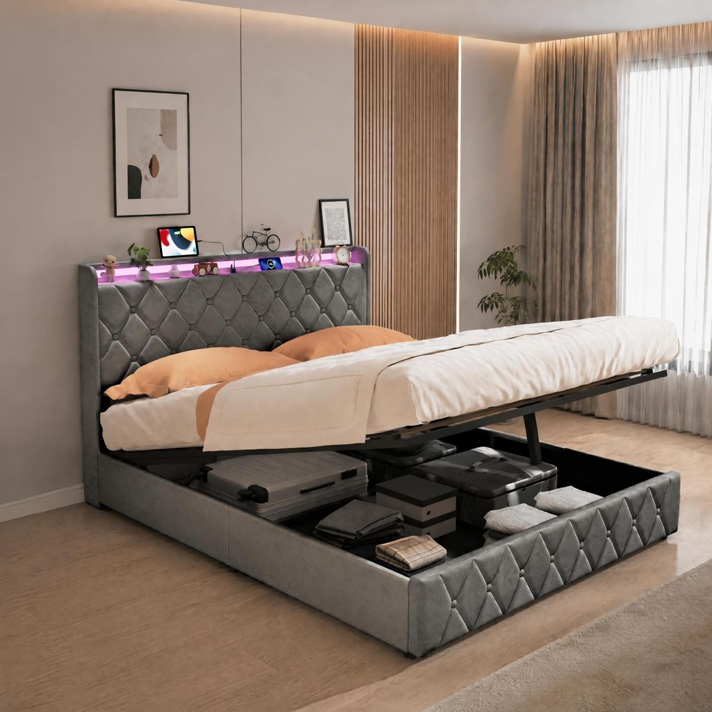 Postel INONEFT, rozmery 140x200 cm, s úložným priestorom, Obrázok produktu 