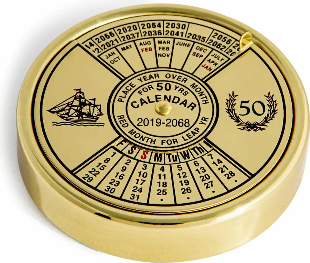 Calendario 50 Anni Ottone Authentic Models BC002 - Regalo Vintage Classico